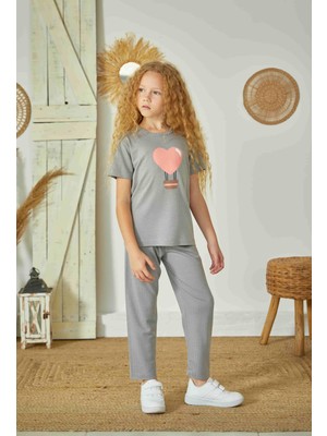Weweus Gri Kız Çocuk Pijama Takımı 829