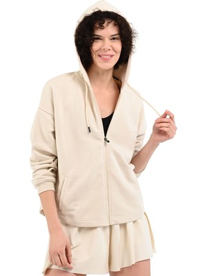 Sportive Piena Kadın Beyaz Günlük Stil Sweatshirt 24YKTL13D21-CHK