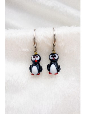 Hanecambaz Murano Cam Penguen Küpe