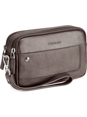 Roncato Erkek El Çantası 41242244 Roncato Pochette 2 Comp. Alaska Mogano