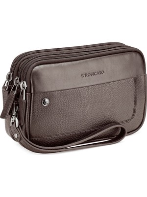 Roncato Erkek El Çantası 41242344 Roncato Pochette 3 Comp. Alaska Mogano