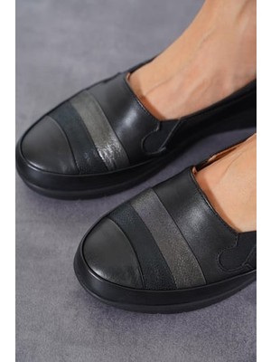 Dr. Zen 256 Kadın Deri Comfort Ayakkabı Siyah