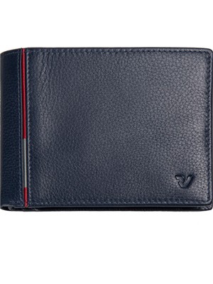 Roncato Erkek Cüzdan & Kartlık 41263323 Roncato Boston Small Horizontal Wallet With Coins Pocket Navy Blue