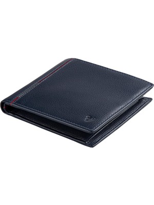 Roncato Erkek Cüzdan & Kartlık 41263323 Roncato Boston Small Horizontal Wallet With Coins Pocket Navy Blue