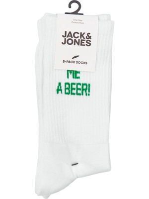 Jack & Jones Jacstate Tennıs Socks 5 Pack Erkek Beyaz Çorap 12252098-01