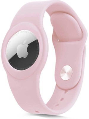 Kılıfist Apple Airtag Silikon Kordon Bileklik Pembe