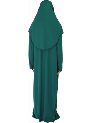 Zehranaz Namaz Elbisesi Kabe Yeşili Fermuarlı Namaz Elbisesi1