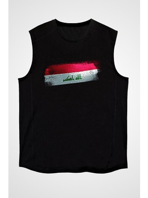 Darkhane Irak - Iraq Siyah Unisex Kolsuz Tişört Kesik Kol T-Shirt