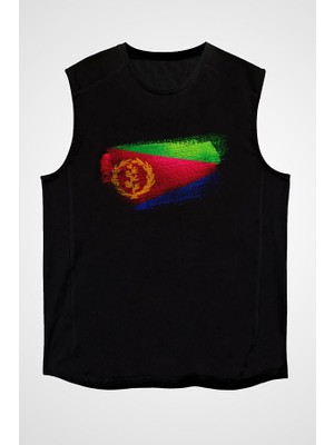 Darkhane Eritre - Eritrea Siyah Unisex Kolsuz Tişört Kesik Kol T-Shirt