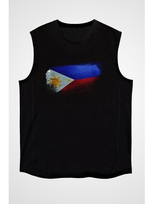 Darkhane Filipinler - Philippines Siyah Unisex Kolsuz  Kesik Kol T-Shirt