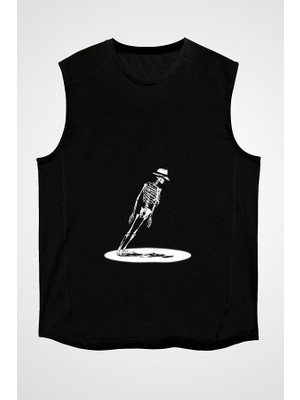 Darkhane Kurukafa Michael Jackson Siyah Unisex Kolsuz Tişört Kesik Kol T-Shirt
