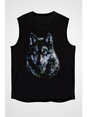 Darkhane Kurt Siyah Unisex Kolsuz Tişört Kesik Kol T-Shirt