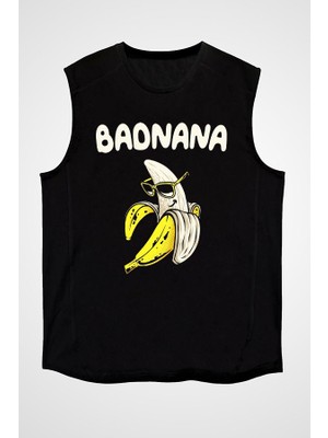 Darkhane Badnana Muz Siyah Unisex Kolsuz  Kesik Kol T-Shirt