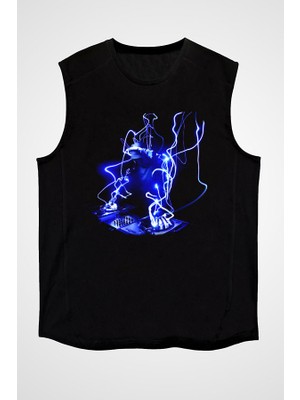 Darkhane Dj Siyah Unisex Kolsuz Tişört Kesik Kol T-Shirt
