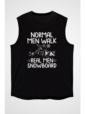 Darkhane Snowboarding Siyah Unisex Kolsuz Tişört Kesik Kol T-Shirt