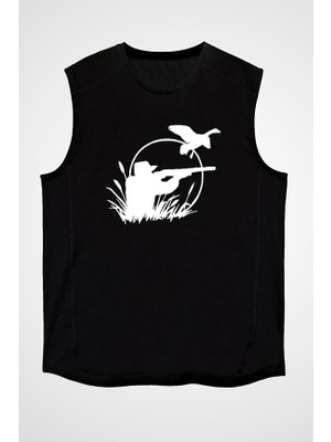 Darkhane Avcılık - Hunting Siyah Unisex Kolsuz Tişört Kesik Kol T-Shirt