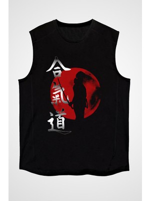Darkhane Aikido Siyah Unisex Kolsuz Tişört Kesik Kol T-Shirt