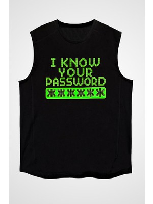 Darkhane Hacker Siyah Unisex Kolsuz Tişört Kesik Kol T-Shirt