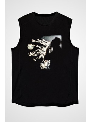 Darkhane Nargile Siyah Unisex Kolsuz Tişört Kesik Kol T-Shirt