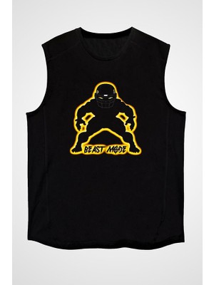 Darkhane Amerikan Futbolu - American Football Siyah Unisex Kolsuz Tişört Kesik Kol T-Shirt