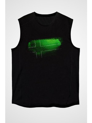 Darkhane Ladonia Siyah Unisex Kolsuz Tişört Kesik Kol T-Shirt