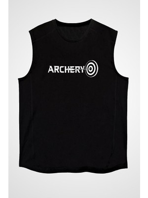 Darkhane Okçuluk Siyah Unisex Kolsuz Tişört Kesik Kol T-Shirt