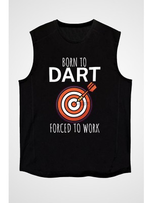 Darkhane Dart Siyah Unisex Kolsuz Tişört Kesik Kol T-Shirt