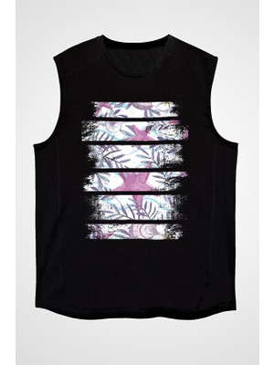 Darkhane Deniz Incisi Su Balonu Siyah Unisex Kolsuz Tişört Kesik Kol T-Shirt