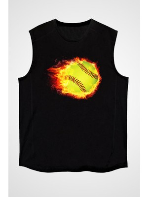 Darkhane Tenis Siyah Unisex Kolsuz Tişört Kesik Kol T-Shirt