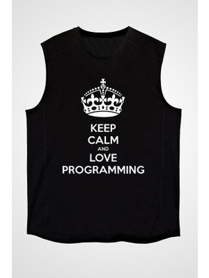 Darkhane Bilgisayar Programcısı Siyah Unisex Kolsuz Tişört Kesik Kol T-Shirt
