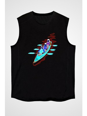 Darkhane Kano Siyah Unisex Kolsuz Tişört Kesik Kol T-Shirt