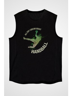 Darkhane Handball Siyah Unisex Kolsuz Tişört Kesik Kol T-Shirt