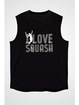 Darkhane Squash Siyah Unisex Kolsuz Tişört Kesik Kol T-Shirt