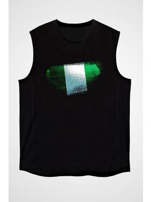 Darkhane Nijerya - Nigeria Siyah Unisex Kolsuz Tişört Kesik Kol T-Shirt