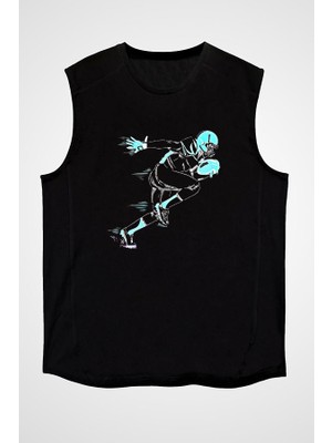 Darkhane Rugby Siyah Unisex Kolsuz Tişört Kesik Kol T-Shirt