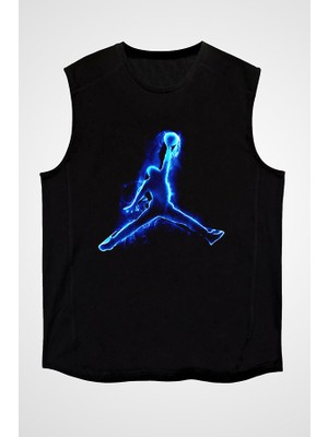 Darkhane Basketbol Siyah Unisex Kolsuz Tişört Kesik Kol T-Shirt