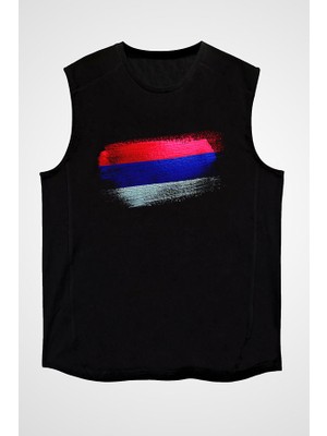 Darkhane Sırp Cumhuriyeti - Republika Srpska Siyah Unisex Kolsuz Tişört Kesik Kol T-Shirt