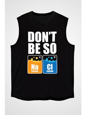 Darkhane Sodyum Klor Siyah Unisex Kolsuz Tişört Kesik Kol T-Shirt