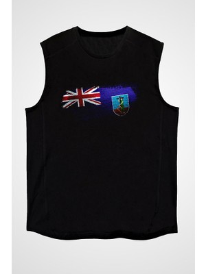 Darkhane Montserrat Siyah Unisex Kolsuz Tişört Kesik Kol T-Shirt