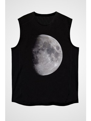 Darkhane Merkür Siyah Unisex Kolsuz Tişört Kesik Kol T-Shirt