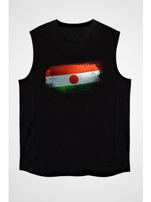 Darkhane Nijer - Niger Siyah Unisex Kolsuz Tişört Kesik Kol T-Shirt