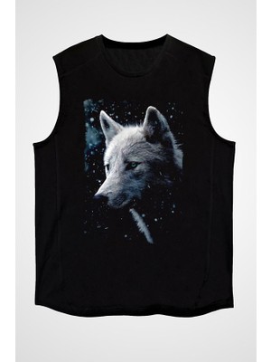 Darkhane Kurt Siyah Unisex Kolsuz Tişört Kesik Kol T-Shirt