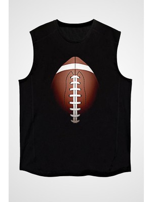 Darkhane Amerikan Futbolu - American Football Siyah Unisex Kolsuz Tişört Kesik Kol T-Shirt