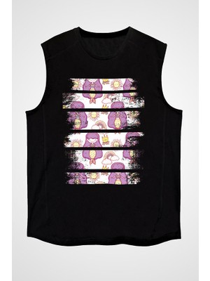 Darkhane Deniz Kızı Siyah Unisex Kolsuz Tişört Kesik Kol T-Shirt