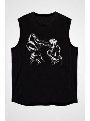 Darkhane Boks Siyah Unisex Kolsuz Tişört Kesik Kol T-Shirt