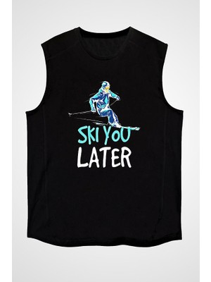 Darkhane Kayak Siyah Unisex Kolsuz Tişört Kesik Kol T-Shirt