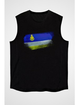 Darkhane Buryatya - Buryatia Siyah Unisex Kolsuz Tişört Kesik Kol T-Shirt
