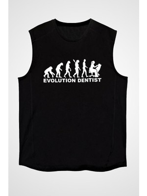 Darkhane Diş Hekimi Siyah Unisex Kolsuz Tişört Kesik Kol T-Shirt