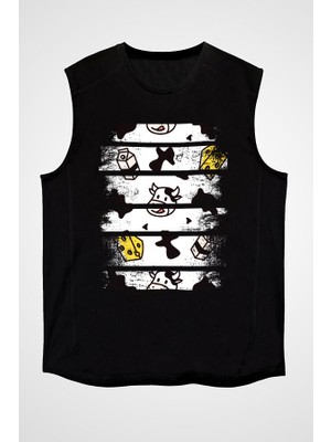 Darkhane Eski Kaşar Süt Inek Siyah Unisex Kolsuz Tişört Kesik Kol T-Shirt