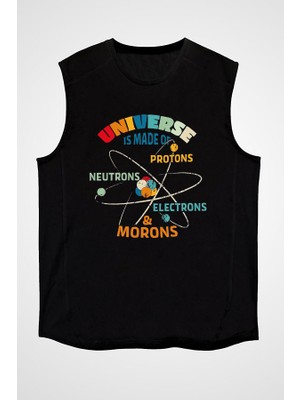 Darkhane Fizikçi Siyah Unisex Kolsuz Tişört Kesik Kol T-Shirt